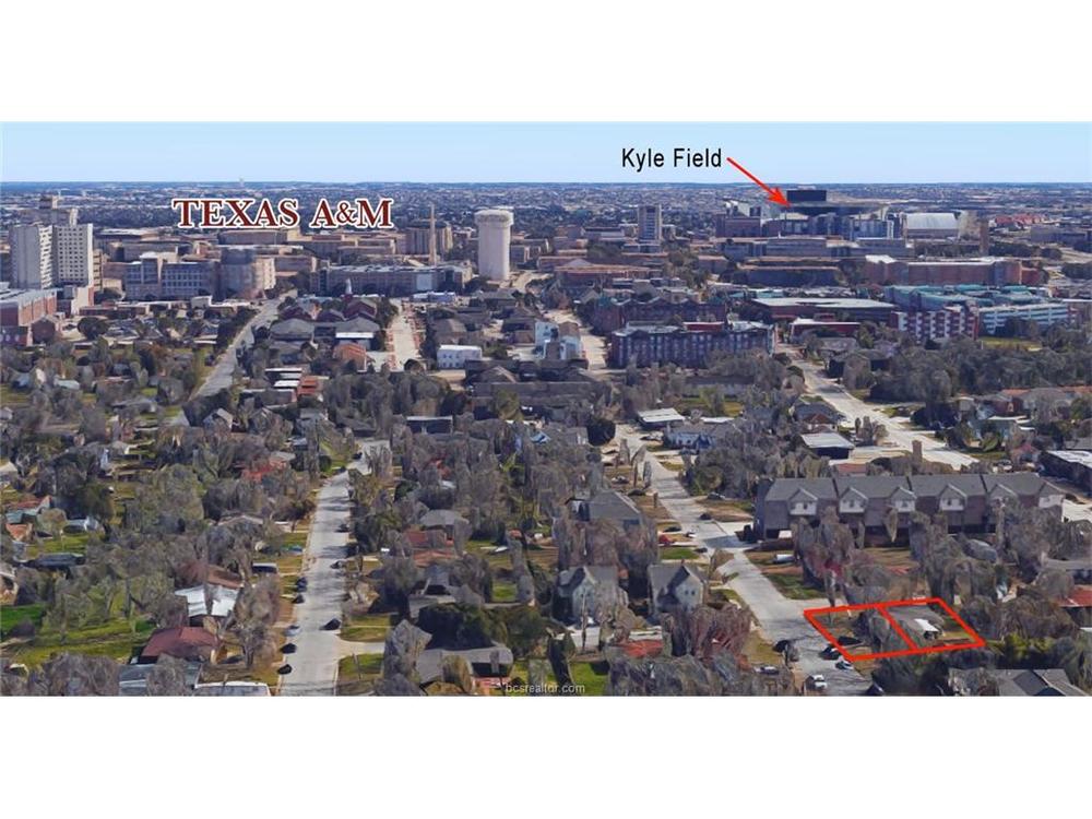 a city view with tall buildings