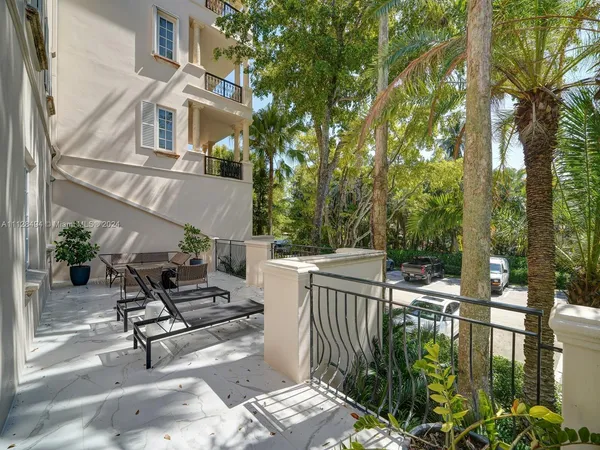 a building outdoor space with patio