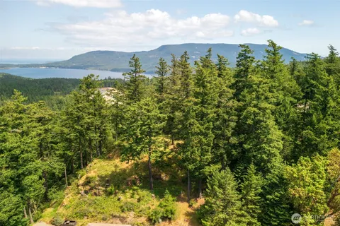 a view of a city with mountains in the background