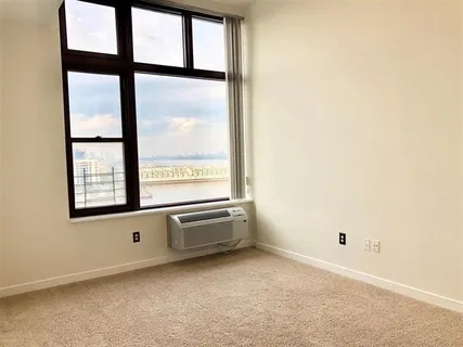 an empty room with a window