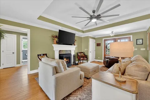 a living room with furniture