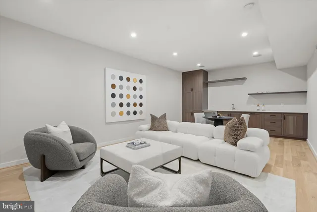 a living room with furniture and a couch