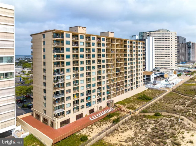 a view of a building with windows