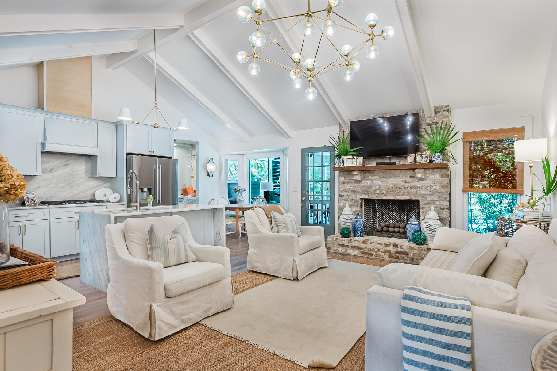 Living room and kitchen