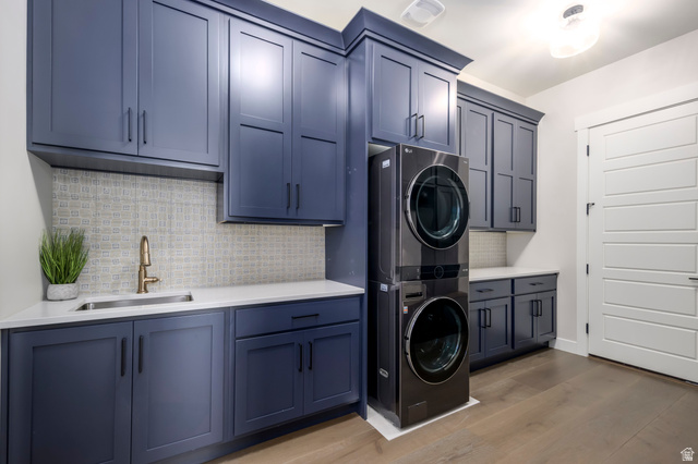 250 South Main Street, Unit 7 Alpine, UT 84004 - Photo 9 of 26 Laundry area featuring stacked washer/dryer