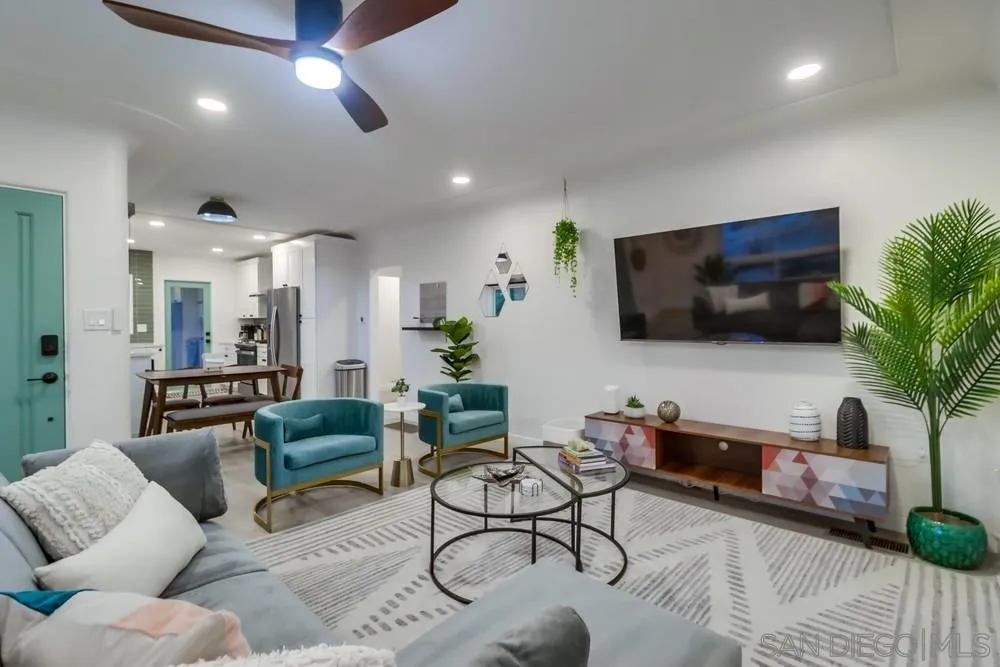 4584 3rd Street La Mesa, CA 91941 - Photo 5 of 57 a living room with furniture and a flat screen tv