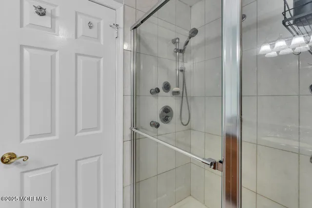 a bathroom with a shower