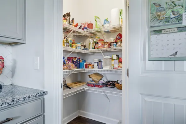 a storage room with washer and dryer