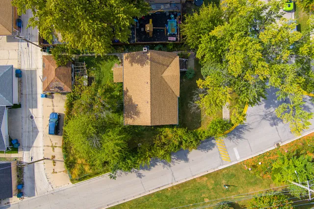 a view of a yard with plants