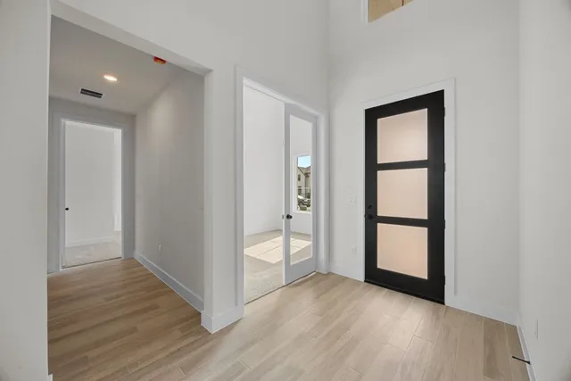a view of a balcony with an outdoor space