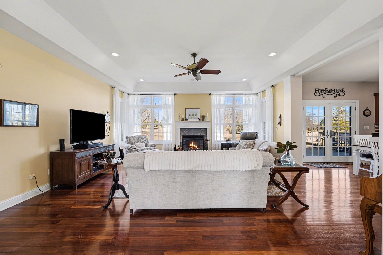 1744 East Offner Road Beecher, IL 60401 - Photo 11 of 49 a living room with furniture fireplace and flat screen tv