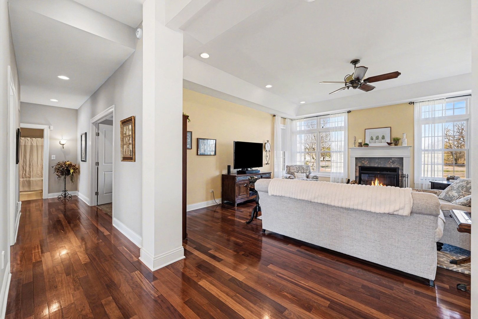 1744 East Offner Road Beecher, IL 60401 - Photo 10 of 49 a living room with furniture and a fireplace