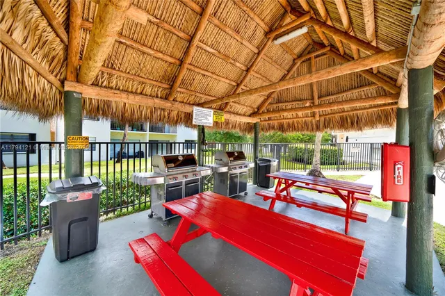 a view of a chairs and table in the patio