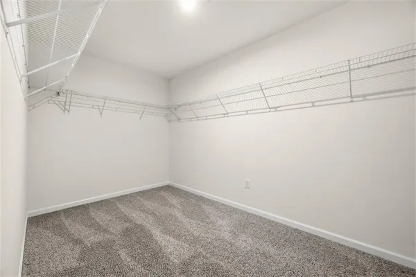 a view of a room with racks on the wall
