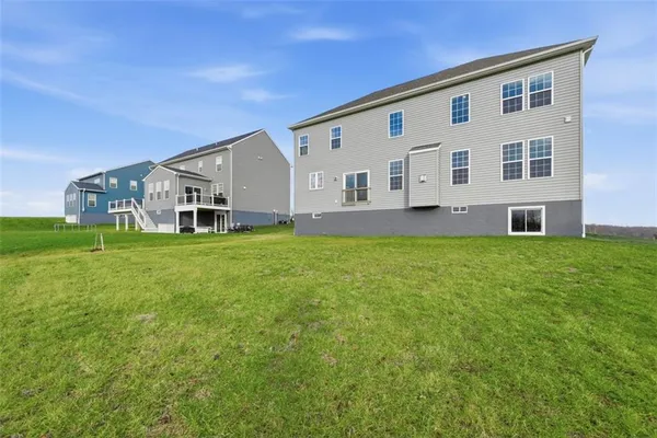 a view of a big yard with a tree