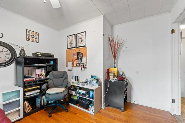 a view of a lake with a big yard