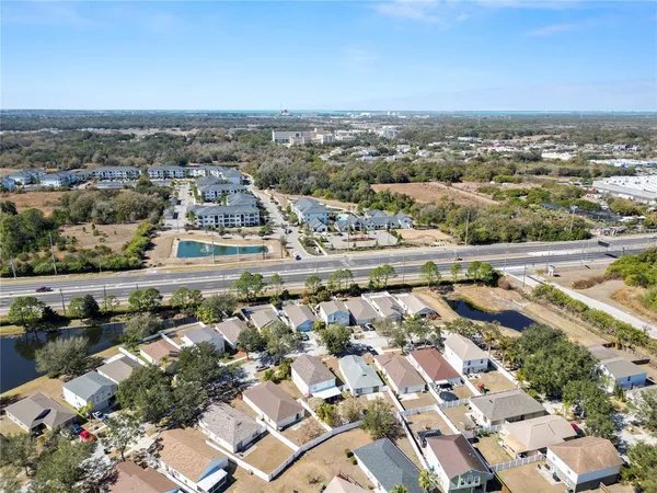 an aerial view of a city