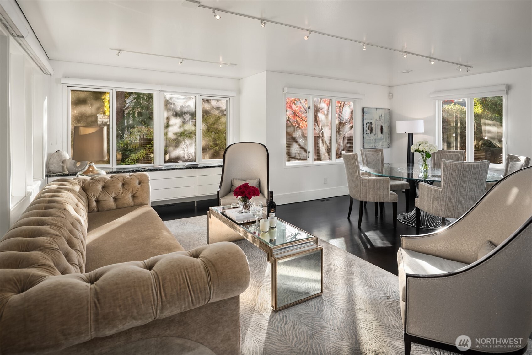 1615 39th Avenue East Seattle, WA 98112 - Photo 6 of 37 a living room with furniture and floor to ceiling windows