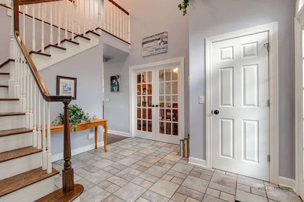 an entryway with a livingroom