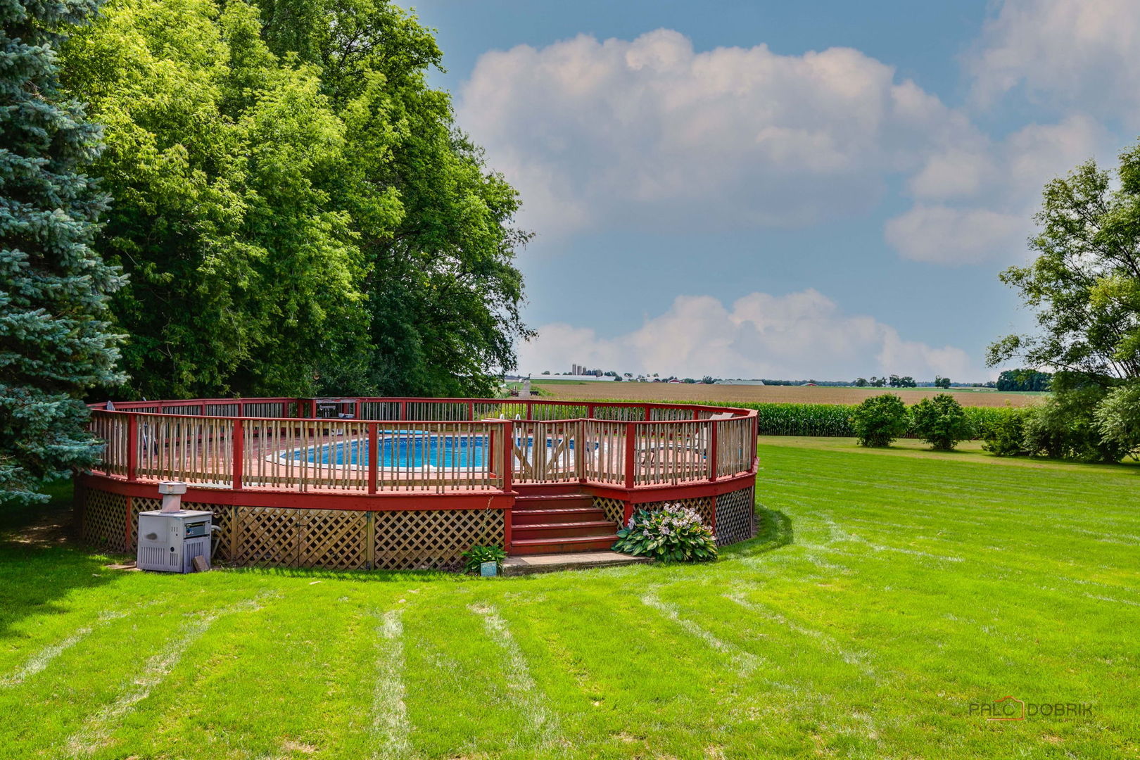 3313 Ridge Road Spring Grove, IL 60081 - Photo 48 of 49 a view of a deck with a big yard potted plants and large tree
