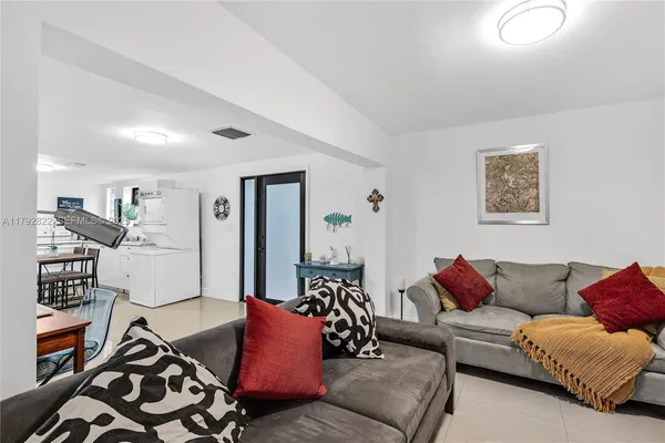 a living room with furniture