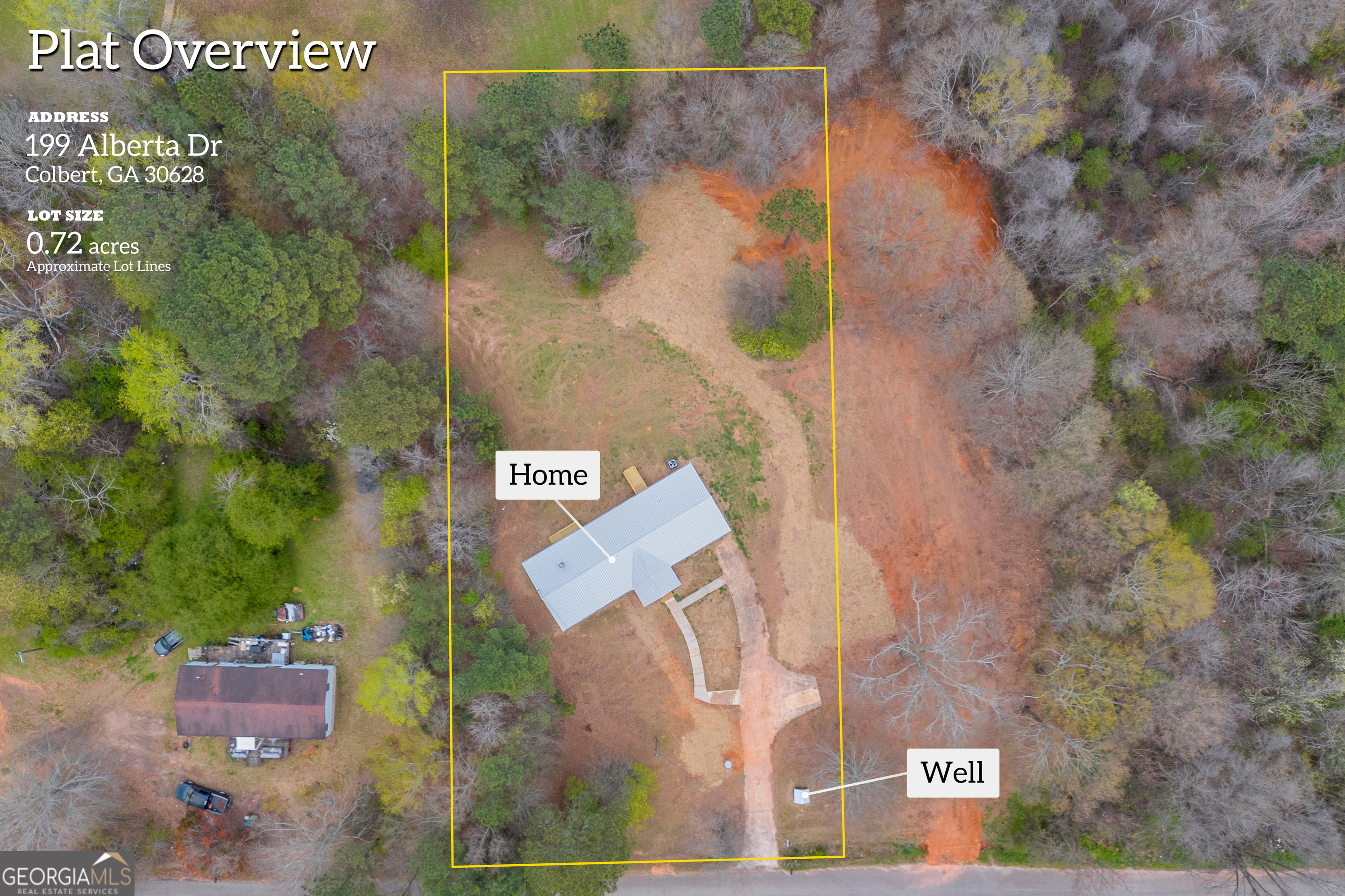 199 Alberta Drive Colbert, GA 30628 - Photo 39 of 39 an aerial view of residential house with outdoor space
