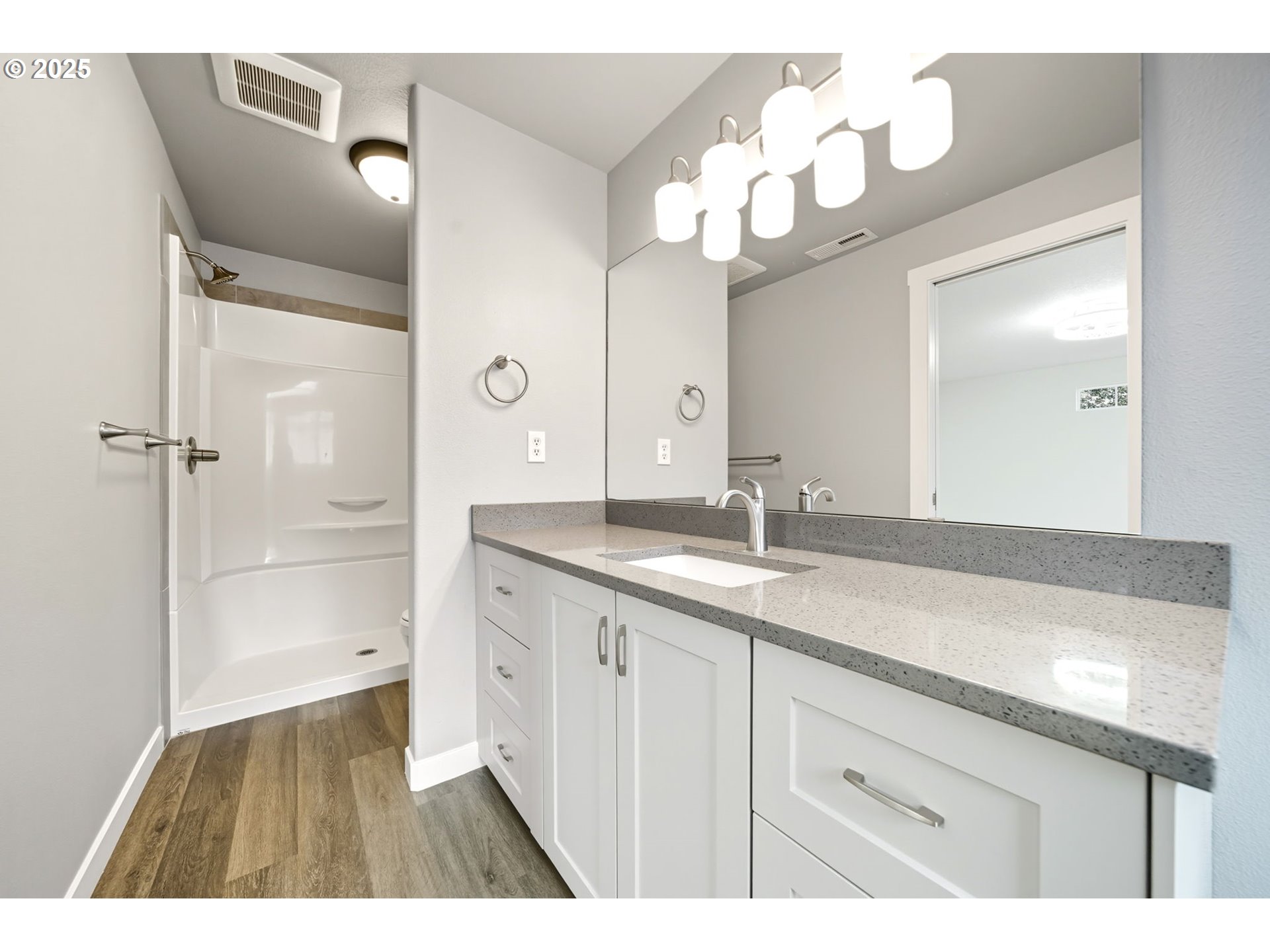 3207 Southeast 194th Court Camas, WA 98607 - Photo 25 of 41 a bathroom with a sink a vanity and a mirror