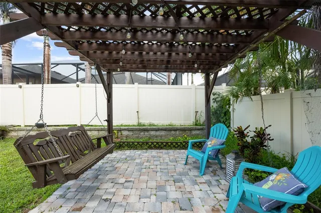 a view of backyard with green space