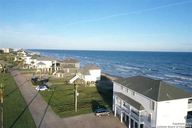 a view of a city street view with ocean view