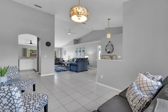 a living room with furniture