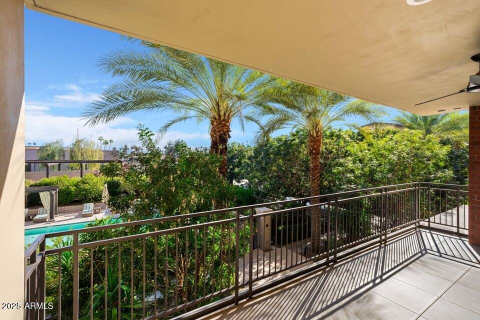 6166 North Scottsdale Road, Unit B2008 Paradise Valley, AZ 85253 - Photo 42 of 69 a view of balcony with furniture
