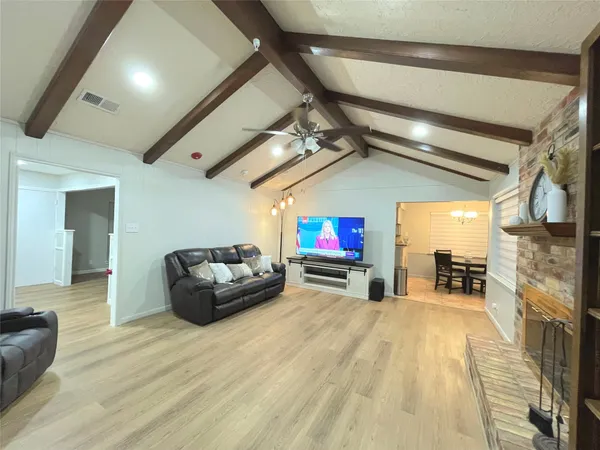 a living room with furniture