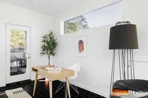 a house view with a seating space