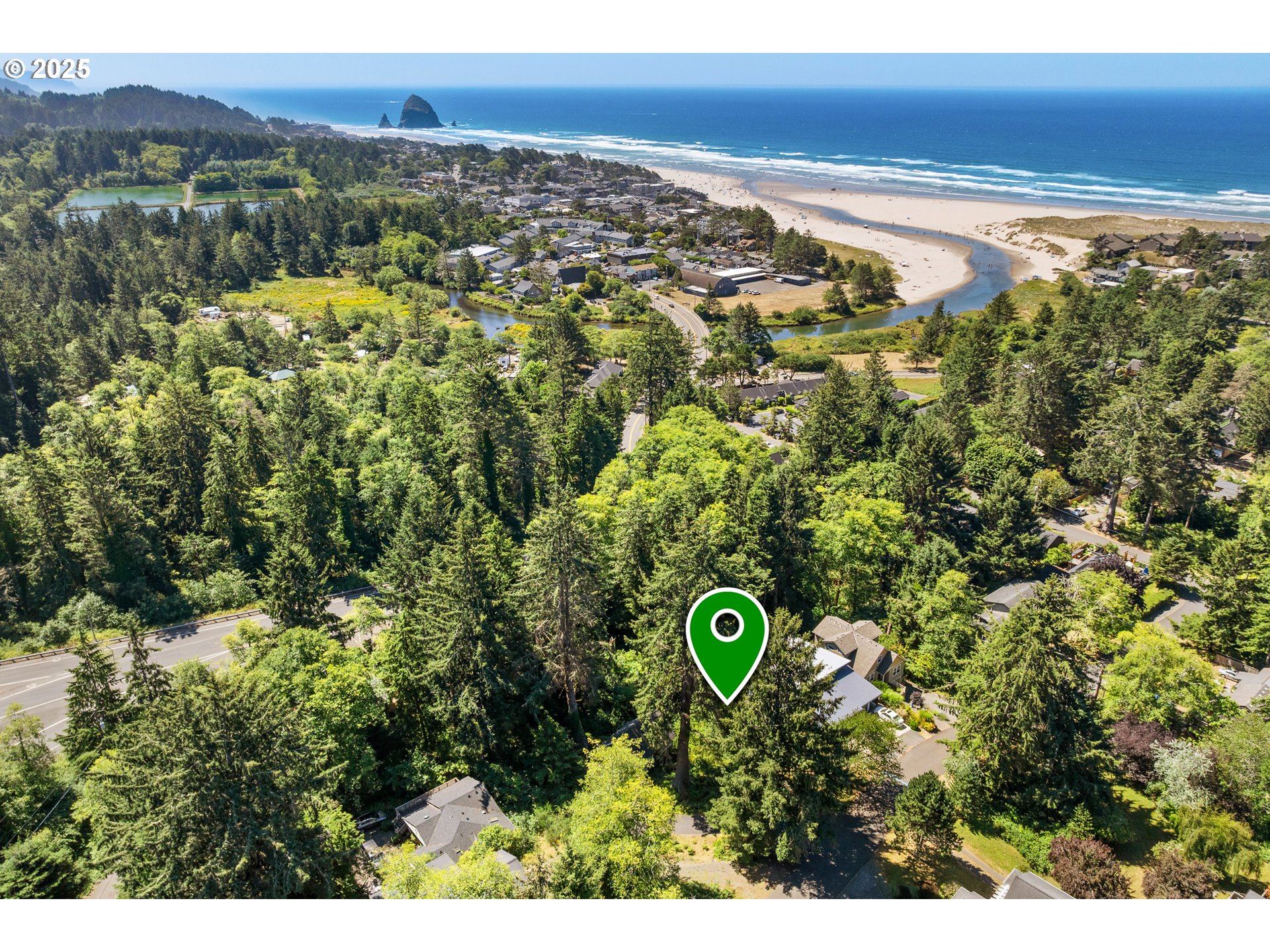 0 East 6th Street Cannon Beach, OR 97110 - Photo 3 of 15 a view of a city with lush green forest