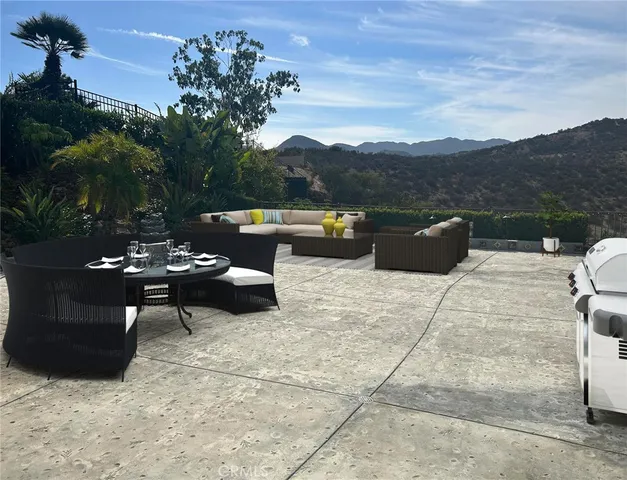 a view of outdoor space with seating