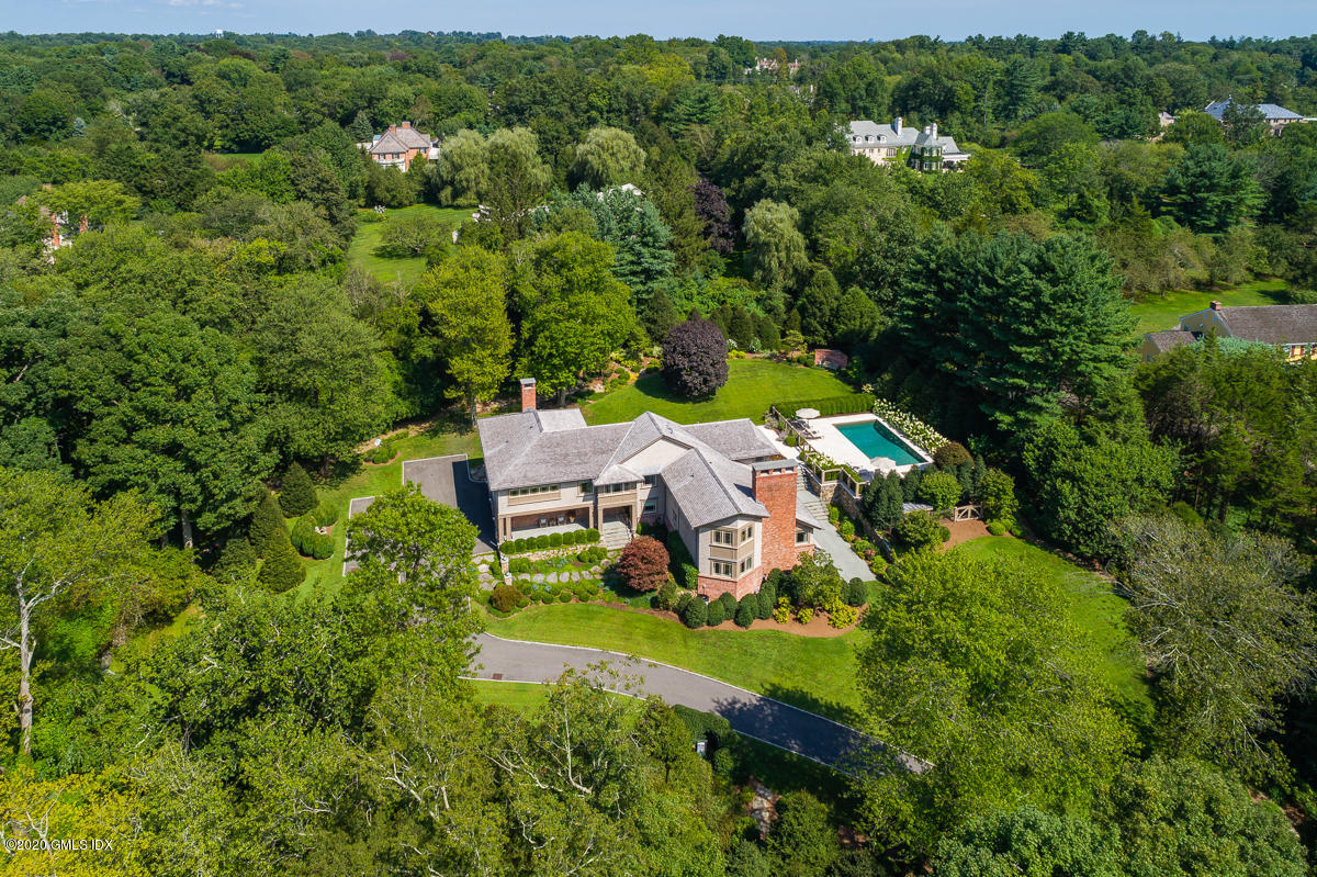 4 Doverton Drive Greenwich, CT 06831 - Photo 16 of 17 an aerial view of a house with a yard