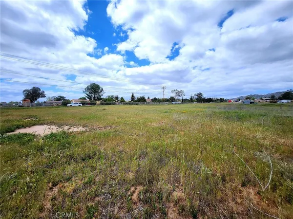 a view of a big yard with lots of green space