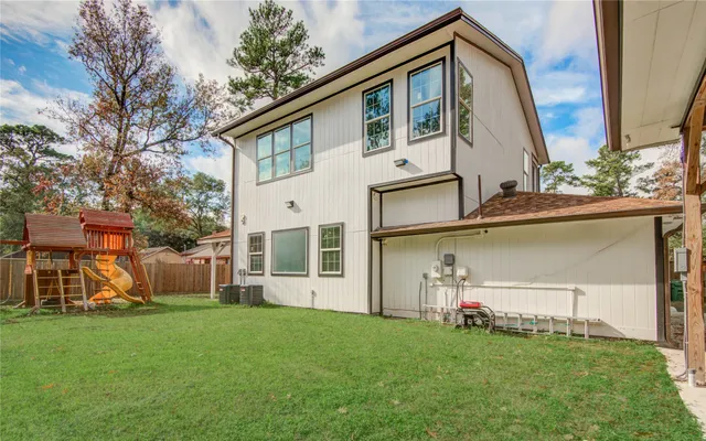 a view of a backyard with a garden