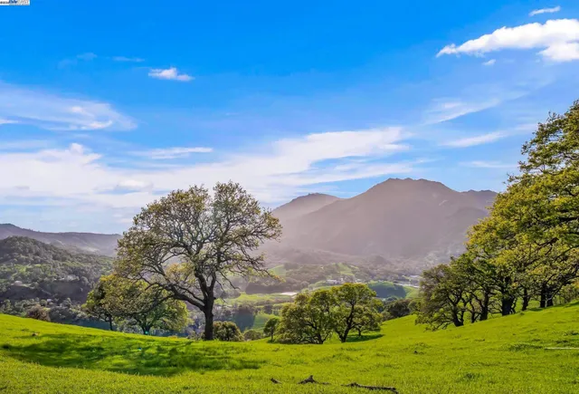 a view of an outdoor space with mountain view