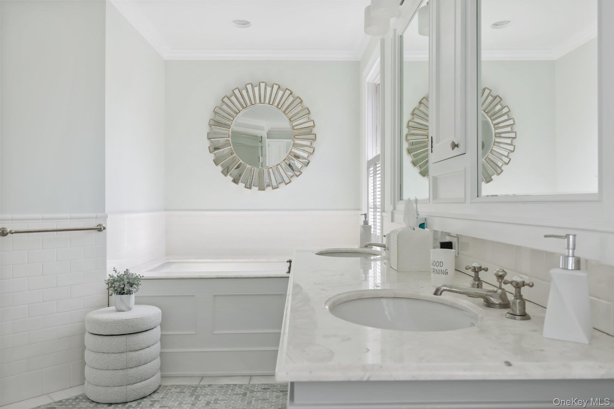 7 Plateau Circle West Bronxville, NY 10708 - Photo 22 of 34 a bathroom with a sink and a mirror