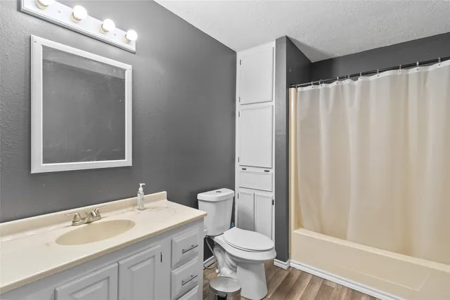 a bathroom with a toilet a sink and a mirror