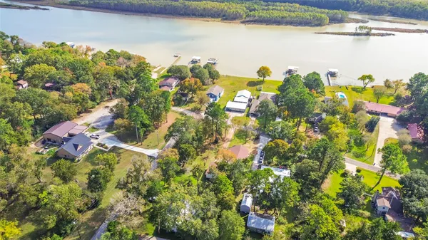 a bird view of a yard with an outdoor space