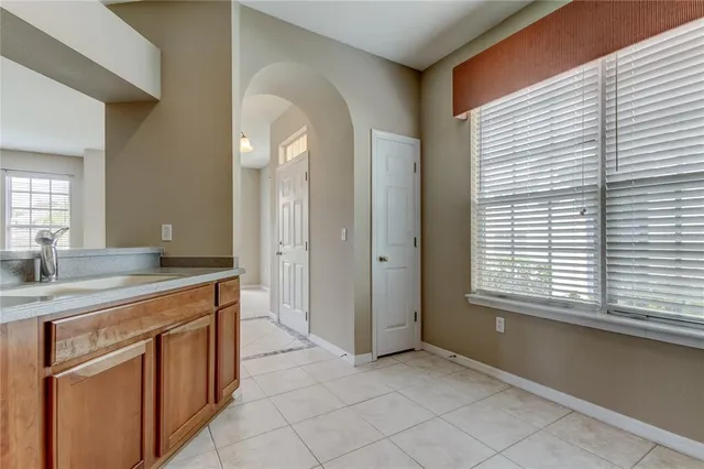 a view of a kitchen with a sink