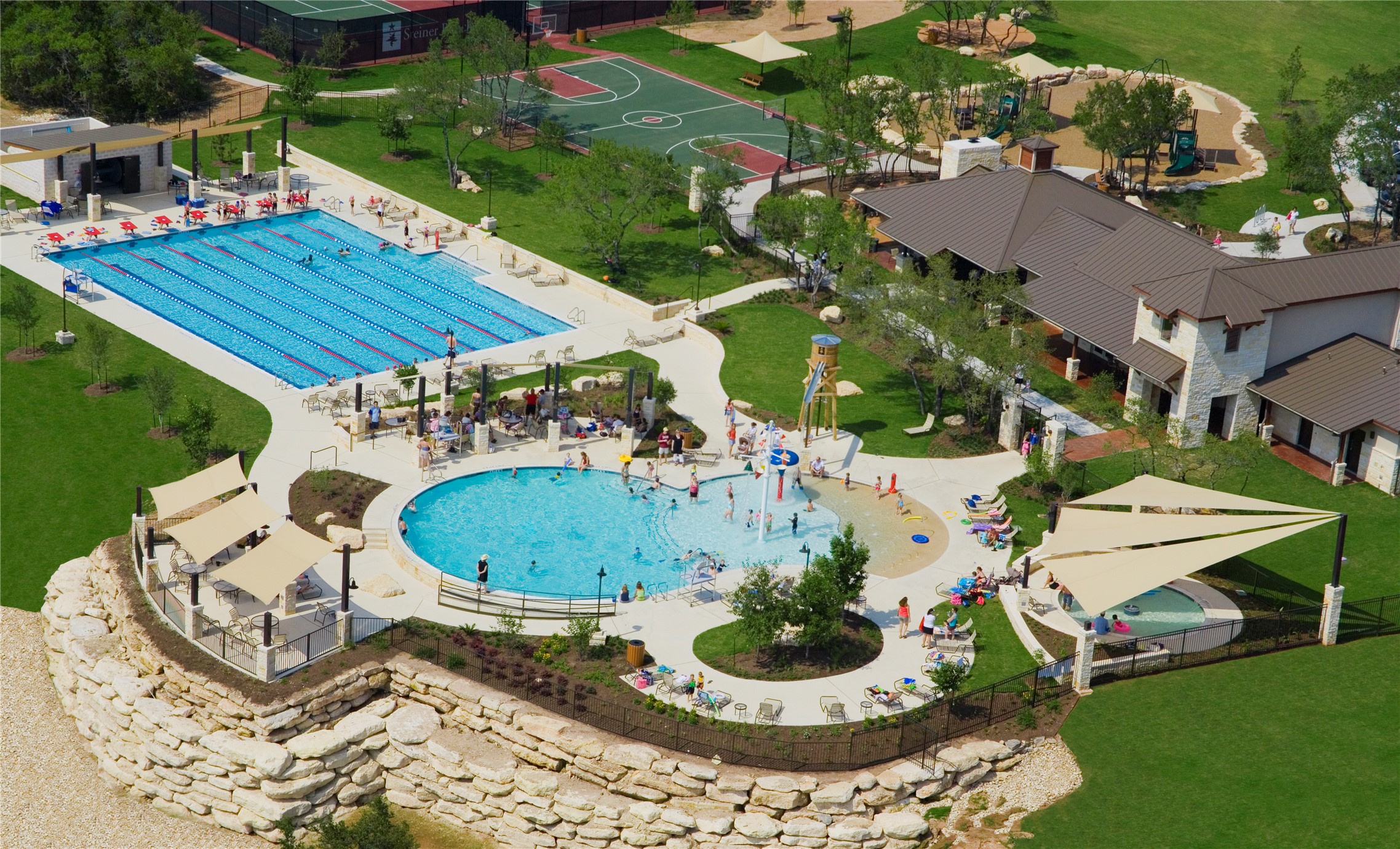 2950 Lantana Ridge Drive Austin, TX 78732 - Photo 25 of 40 a backyard of a house with garden and outdoor seating