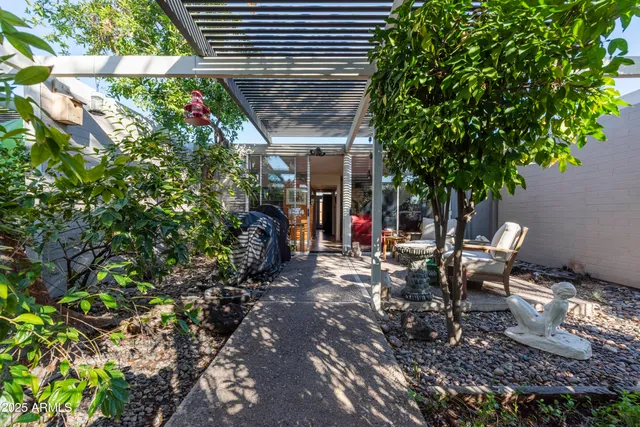 a view of a outdoor space with sitting area