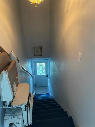 a view of a room with shelves