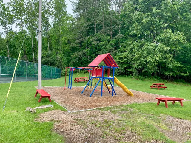 a view of backyard with green space