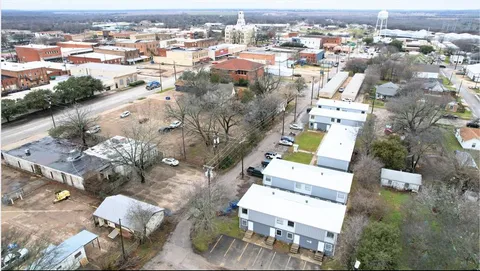 an aerial view of multiple house