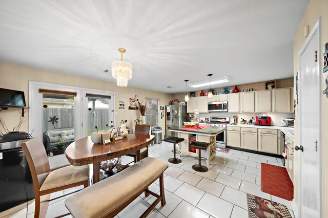 a kitchen with lots of counter top space