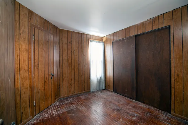 a view of a garage of the kitchen